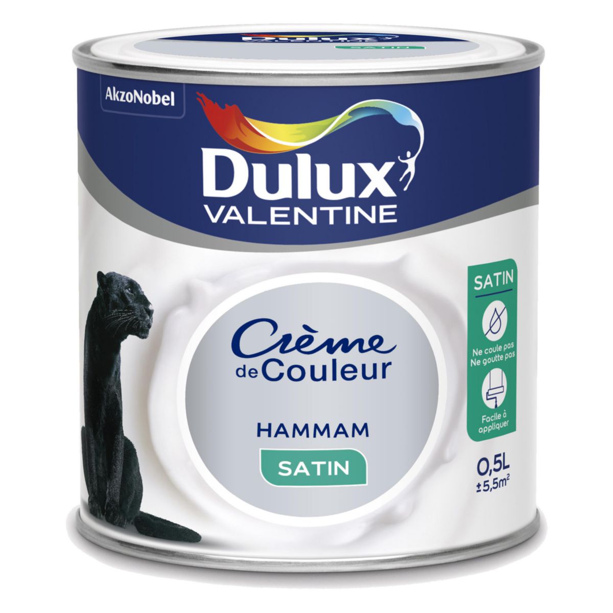 Peinture crème de couleurs monocouche satin hammam 0 5 L DULUX VALENTINE