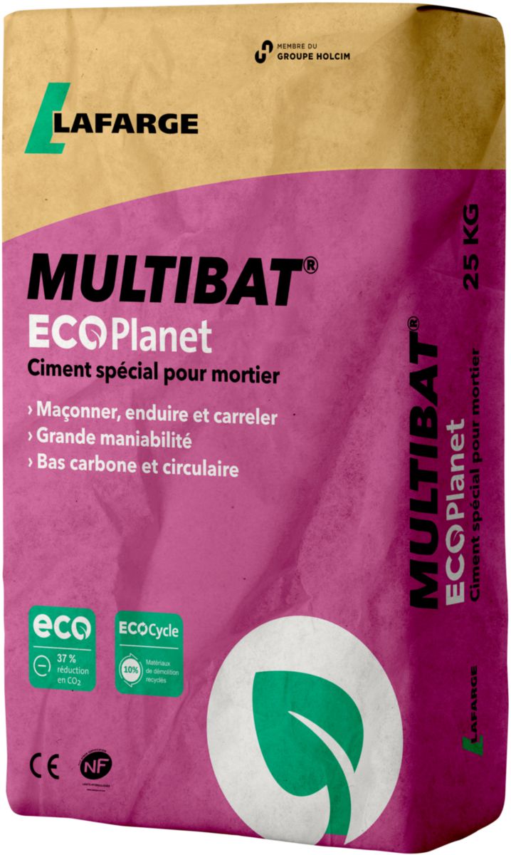 Ciment a maconner Multibat EcoPlanet MC 12 5 CE NF Lafarge sac de 25kg LAFARGE CIMENT